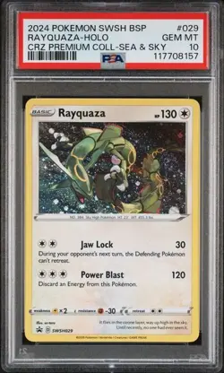 2024 Pokemon Black Star Promo #029 Rayquaza-Holo Premium Coll-Sea & Sky PSA 10 - Image 1