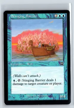 STINGING BARRIER - MTG Magic the Gathering Card - Mercadian Masques - Common - Image 1