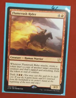 MTG Flamerush Rider Commander 2019 NM 143/302 - Image 1