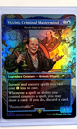 MTG Magic the Gathering Secret Lair Borderless Foil Vizzini Criminal Mastermind - Image 1