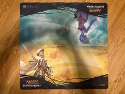 MTG Magic the Gathering Elspeth vs. Kiora 2 Player Playmat 24" x 24" Used - Image 1