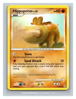 Hippopotas #51/130 Diamond and Pearl Pokemon Trading Card TCG Nintendo 2007 - Image 1
