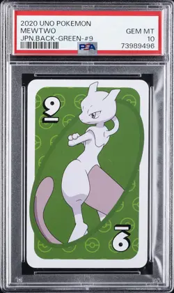 2020 UNO POKEMON JPN BACK-GREEN-#9 MEWTWO PSA 10 - Image 1