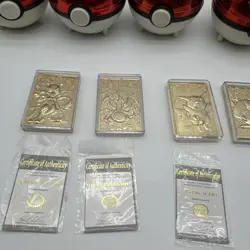 (5) 1999 Pokemon 23K Gold Plated Trading Cards. Mewtwo Charizard Pikachu READ - Image 2