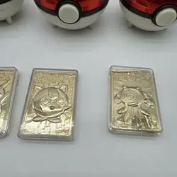 (5) 1999 Pokemon 23K Gold Plated Trading Cards. Mewtwo Charizard Pikachu READ - Image 3