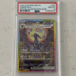 2025 POKEMON PRE EN-PRISMATIC EVOLUTIONS ILLUSTRATION RARE UMBREON EX #161 PSA 8 - Image 1
