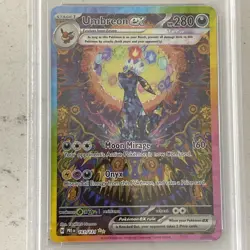 2025 POKEMON PRE EN-PRISMATIC EVOLUTIONS ILLUSTRATION RARE UMBREON EX #161 PSA 8 - Image 2