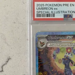 2025 POKEMON PRE EN-PRISMATIC EVOLUTIONS ILLUSTRATION RARE UMBREON EX #161 PSA 8 - Image 3