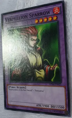 Yugioh 1x Vermillion Sparrow AP08-EN021 Common Short Print Unlimited Edition NM - Image 3