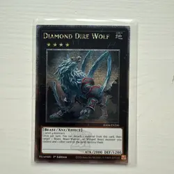 RA04-EN200 Diamond Dire Wolf Quarter Century Secret Rare YuGiOh - Image 1