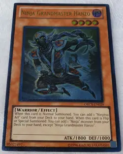 Yugioh 1x Ninja Grandmaster Hanzo ORCS-EN029 Ultimate Rare Unlimited Edition NM - Image 2