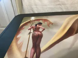 Bare Butt Fantasy naked Lady Women Sorceress Dragon Caller Playmat MTG Yugioh - Image 5