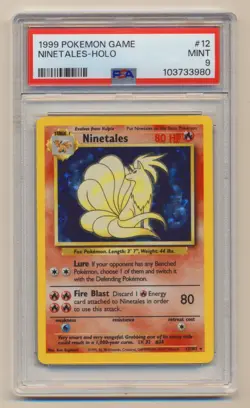 PSA 9 Pokemon Base Set Unlimited Holo Rare Ninetales 12/102 MINT Condition!! - Image 1