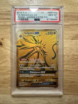 2019 Pokemon Solgaleo GX Full Art Promo Card PSA 10 Gem Mint SM104a - Image 1