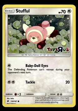 2017 Sun & Moon - Burning Shadows Stufful Holo Rare Toys R Us Pokemon Promo - Image 1