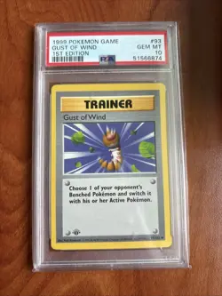 1999 POKEMON BASE SET 1ST EDITION #93 GUST OF WIND PSA 10 - Image 1