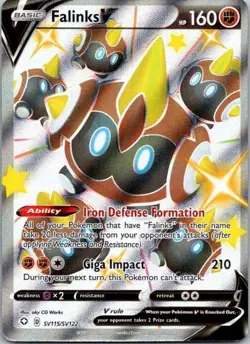Falinks V SHINY SV115/SV122 Shining Fates NM Full Art Ultra Rare Pokemon Card - Image 1