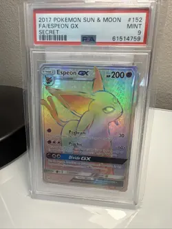2017 POKEMON SUN & MOON SECRET #152 FULL ART/ESPEON GX PSA 9 - Image 1