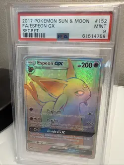2017 POKEMON SUN & MOON SECRET #152 FULL ART/ESPEON GX PSA 9 - Image 2