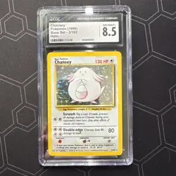 Chansey CGC 8.5 1999 Pokemon Base Set Unlimited #3/102 Holo Vintage 1999 - Image 1
