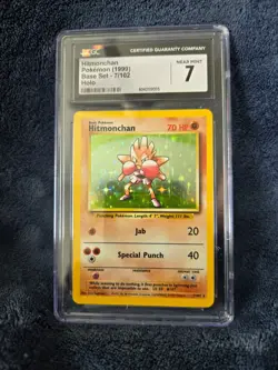 Hitmonchan 1999 Base Set 7/102 Holo Pokemon CGC 7 NEAR MINT - Image 1