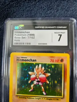 Hitmonchan 1999 Base Set 7/102 Holo Pokemon CGC 7 NEAR MINT - Image 3