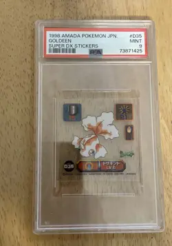 1998 Amada Pokemon Clear Super Dx Sticker Goldeen PSA 9 - Image 1
