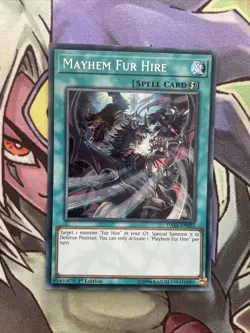 DASA-EN025 Mayhem Fur Hire Secret Rare 1st Edition NM Yugioh Card - Image 1