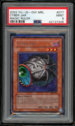 2002 YU-GI-Oh! Magic Ruler MRL-077 Cyber Jar-PSA 9 MINT-Rare-POP 1 ✨ - Image 1