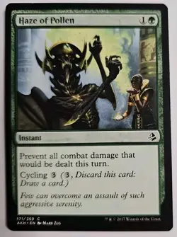 MTG Magic The Gathering Card Haze of Pollen Instant Green Amonkhet 2017 - Image 1