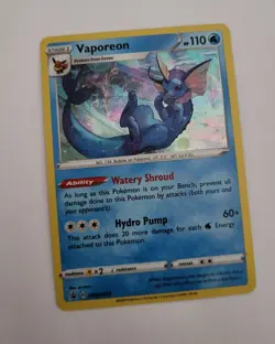 Pokemon Vaporeon SWSH072 Holo Cosmos Black Star Promo Sword & Shield 2020 Card - Image 1