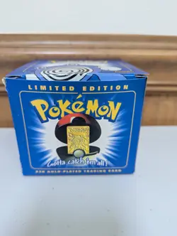 Pokemon Card Poliwhirl 23K Gold Plated 1999 Burger King in Box With Ball - Image 1