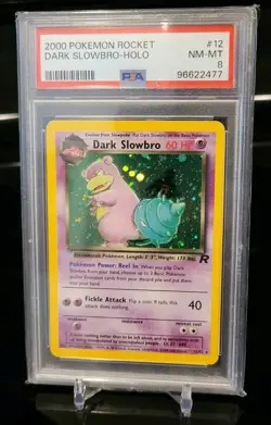 Dark Slowbro 12/82 Team Rocket Holo 2000 Pokemon Card PSA 8 NM - MT - Image 1