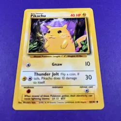 Pokemon TCG Pikachu Base Set 58/102 Regular Pokemon Trading Card WOTC - Image 1