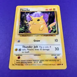 Pokemon TCG Pikachu Base Set 58/102 Regular Pokemon Trading Card WOTC - Image 2