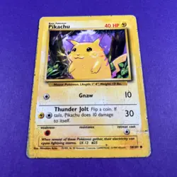 Pokemon TCG Pikachu Base Set 58/102 Regular Pokemon Trading Card WOTC - Image 1