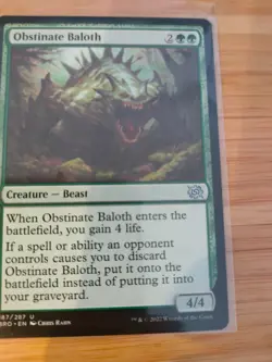 MTG Obstinate Baloth 187 The Brothers' War M/NM Free UK P&P - Image 1