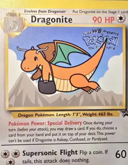 Dragonite Pokemon Kids WB The First Movie Promo Card Black Star Promo #5 - Image 3