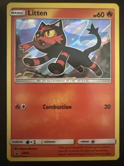 Pokemon TCG Sun & Moon - General Mills Promo - Litten #SM02 - Holo Card NM - Image 1