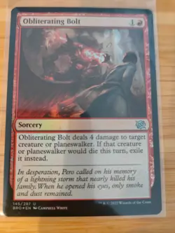 MTG Obliterating Bolt (FOIL) 145 The Brothers' War M/NM Free UK P&P - Image 1