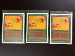 3 x INSTILL ENERGY Cards Unlimited Magic the Gathering 1993 MTG Vintage Green - Image 1