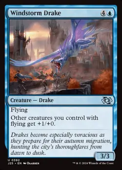 (x4) Windstorm Drake 0392 Play Set Uncommon Foundations Jumpstart MTG NM - Image 1