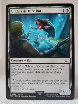 Magic MTG - Undercity Dire Rat - Final Fantasy - NMINT #0123 - Image 1