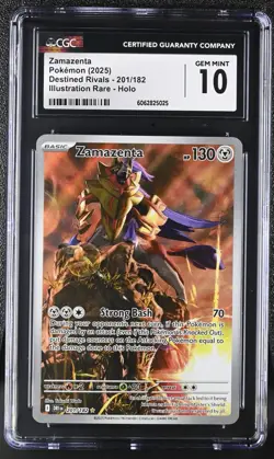 2025 Pokemon Destined Rivals Zamazenta #201 (CGC 10) - Image 1