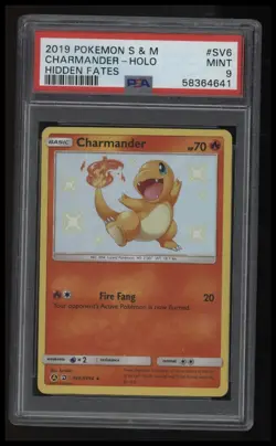 2019 Pokemon Sun & Moon Hidden Fates Charmander-Holo Hidden Fates PSA 9 - Image 1