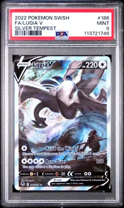 PSA 9 Mint Lugia V Pokemon Alt Art Silver Tempest 186 195 - Image 1