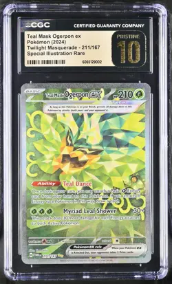 Pokemon Teal Mask Ogerpon ex 211/167 Twilight Masquerade - CGC 10 PRISTINE - Image 1