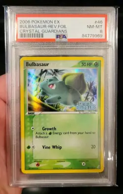 PSA 8 Pokemon Bulbasaur Reverse Holo 46/100 EX Crystal Guardians - Image 1