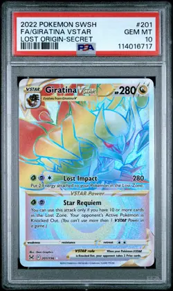 2022 POKEMON SWORD & SHIELD LOST ORIGIN SECRET FULL ART/GIRATINA VSTAR PSA 10 - Image 1