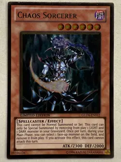 Yugioh Chaos Sorcerer GLD4-EN012 Gold Rare Limited Edition LP/ NM - Image 1